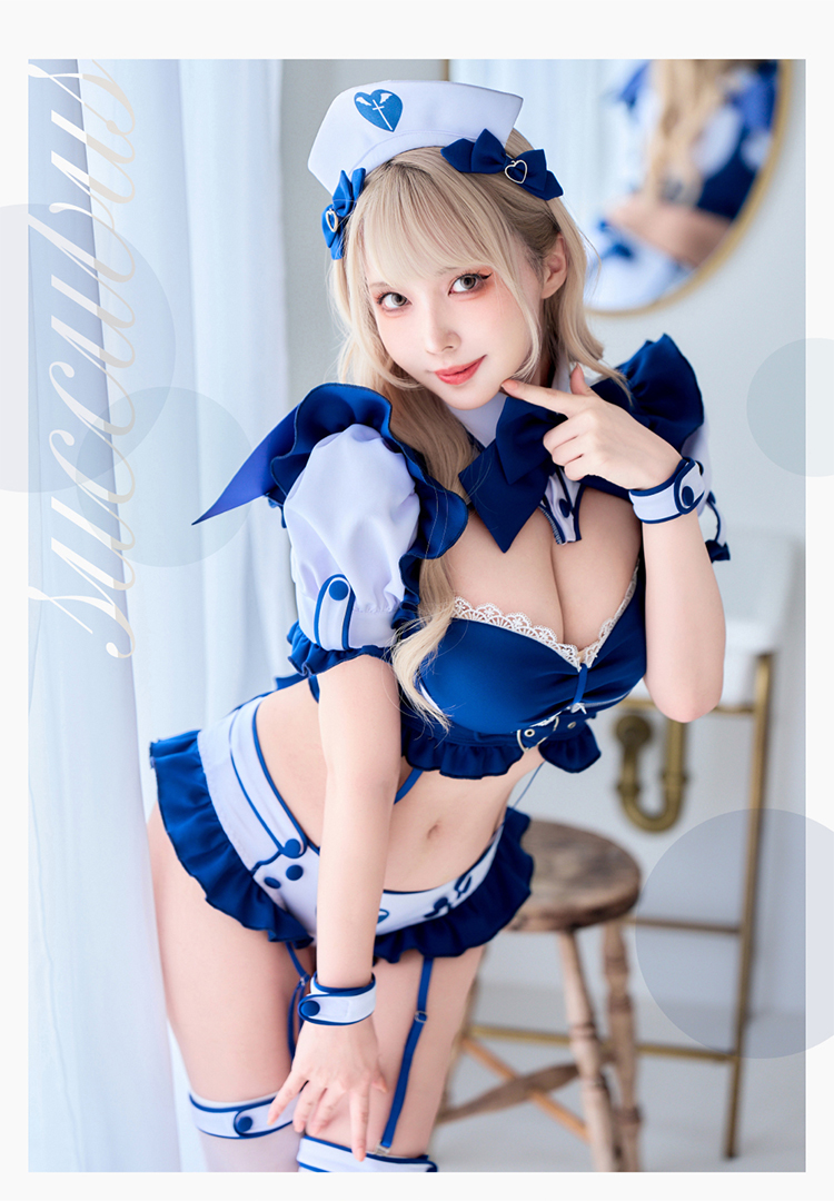 Marrymoon サキュバスナース コスプレ衣装 正規品]【あすつく】コスプレ サキュバス ナース ブルー ショーツ ブラ