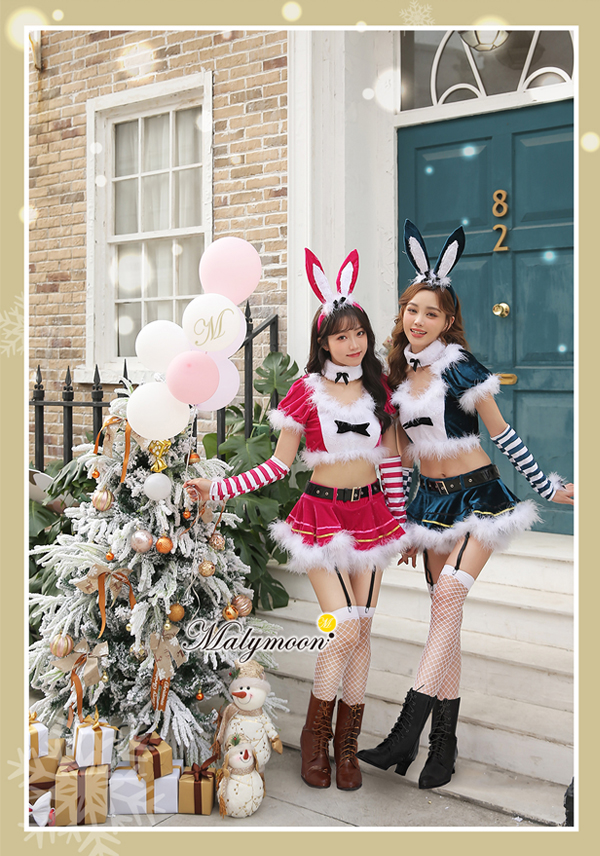 バニー クリスマス【Malymoon/マリームーン】コスチューム　コスプレ 1～3営業日で発送】バニーサンタクロース2カラー《クリスマス