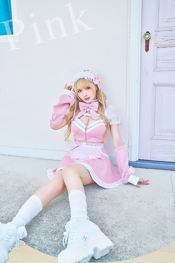 正規品]【あすつく】コスプレ メイド ウエイトレス シスル ピンク