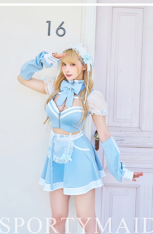正規品]【あすつく】コスプレ メイド ウエイトレス シスル ピンク