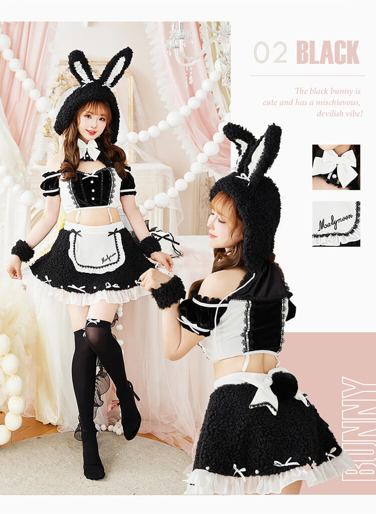 正規品]【ピンクは予約】コスプレ メイド バニー うさぎ ウサ耳 ピンク