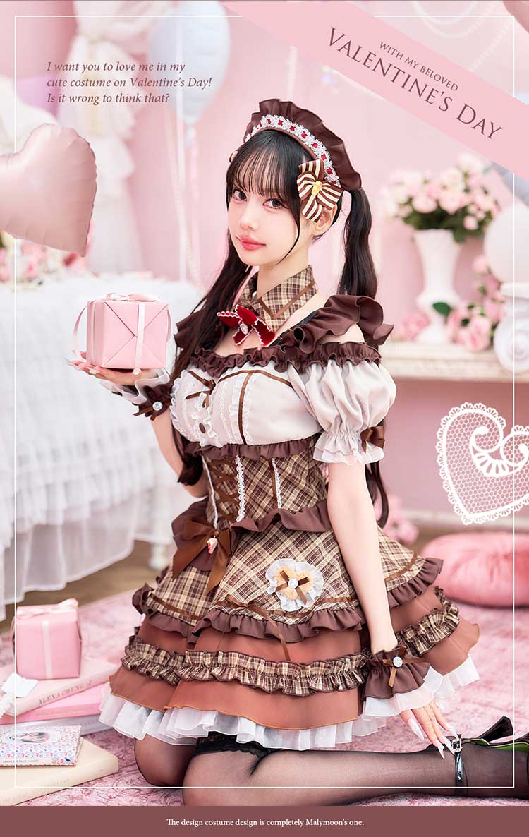 Malymoon チェックメイトドレス　中村里砂 正規品]【あすつく】コスプレ バレンタイン メイド ウエイトレス