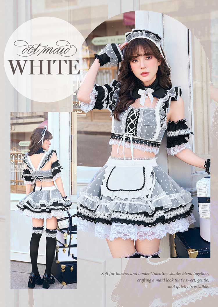 正規品]【あすつく】コスプレ メイド ウエイトレス チュール ハート
