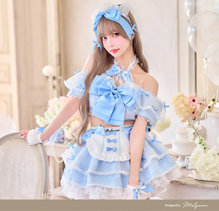 正規品]【予約】メイド 家政婦 中村里砂 コスプレ ピンク ブルー 青