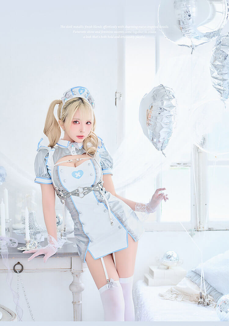 正規品]【MLサイズは予約商品です】コスプレ ナース グレー ブルー
