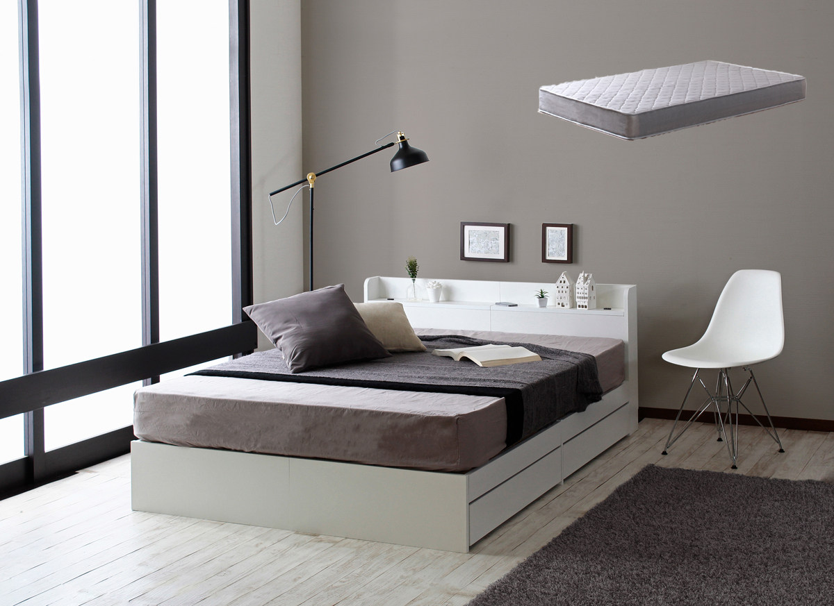 セミダブルベッド マットレス付き 安い 収納 ベッド セミダブル 収納