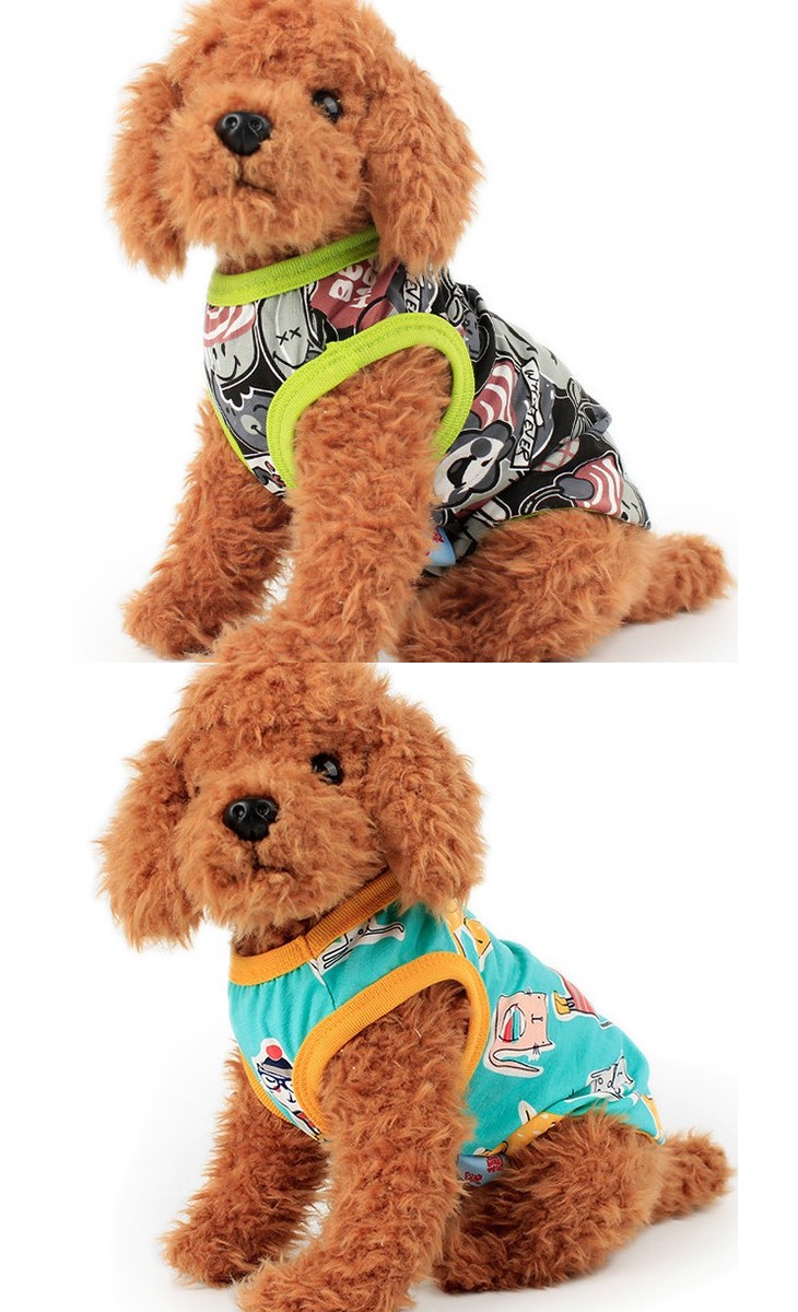 インナーマスク　猫柄　犬柄　プードル　ブルドック　マルチーズ　ウサギ　星 キャラクター スマイル ドット ネコ ウサギ 4色 タンクトップ