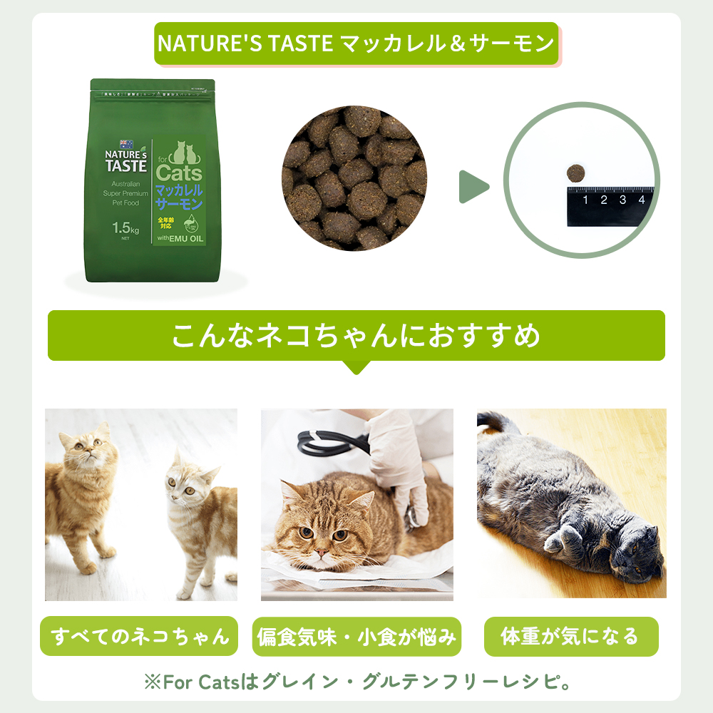 ネイチャーズテイスト 　グレインフリー 　マッカレル＆サーモン For Cats ネイチャーズテイスト（NATURE's TASTE） グレインフリー マッカレル