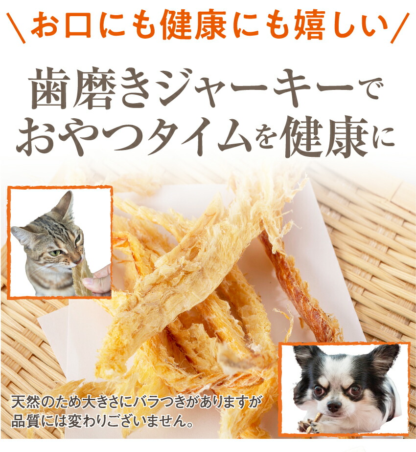 犬・猫・ペットの口臭・息が臭い、歯磨き・歯石に無添加のおやつ 歯磨きジャーキー 魚のおやつ・歯周病