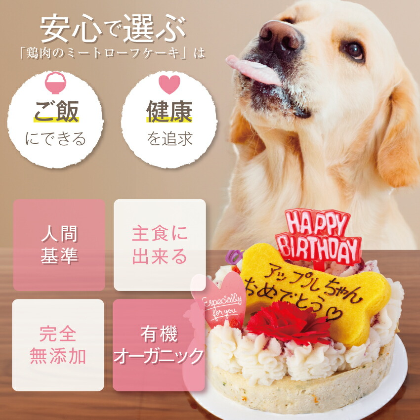 犬用ケーキ 名入れ メッセージ入れ可能 犬 誕生日ケーキ 鶏肉のミートローフ ケーキ 無添加 | ドッグダイナー | 14