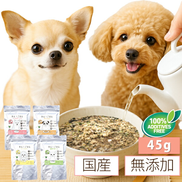 Yahoo! Yahoo!ショッピング(ヤフー ショッピング)国産 無添加 手作り わん! ごはん 45g お試し 低カロリー 総合栄養食 高齢犬 小型犬 中型犬 大型犬 偏食改善 食いつき抜群 保存食犬用 ドッグフード