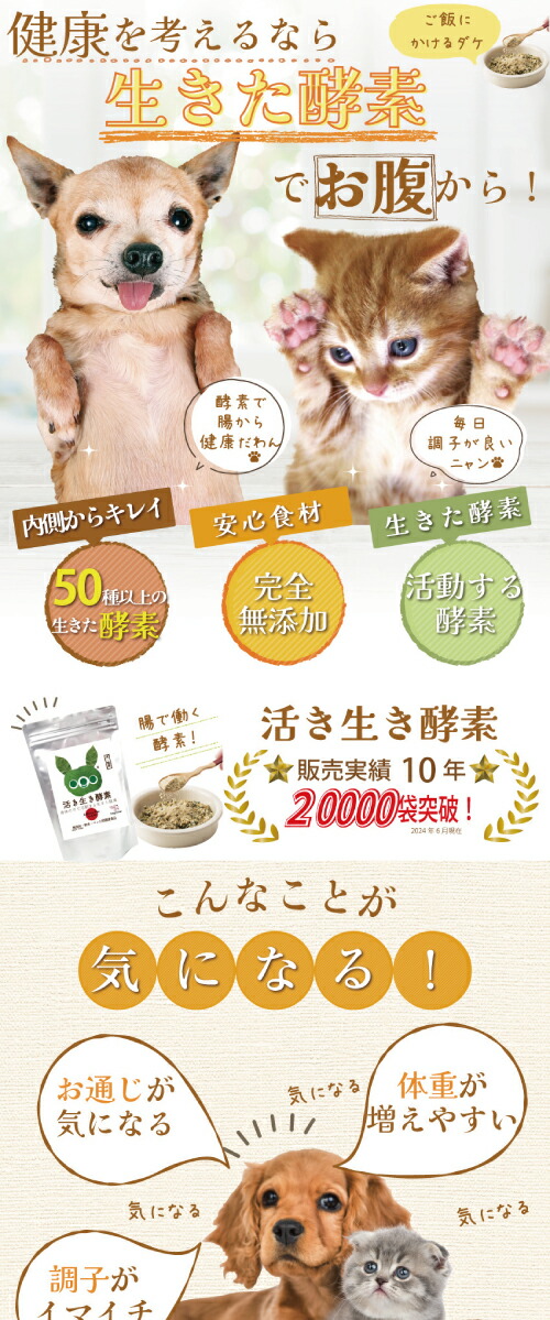 犬・ペット用 サプリ(活き生き 酵素 100g)無添加 【メール便 送料無料