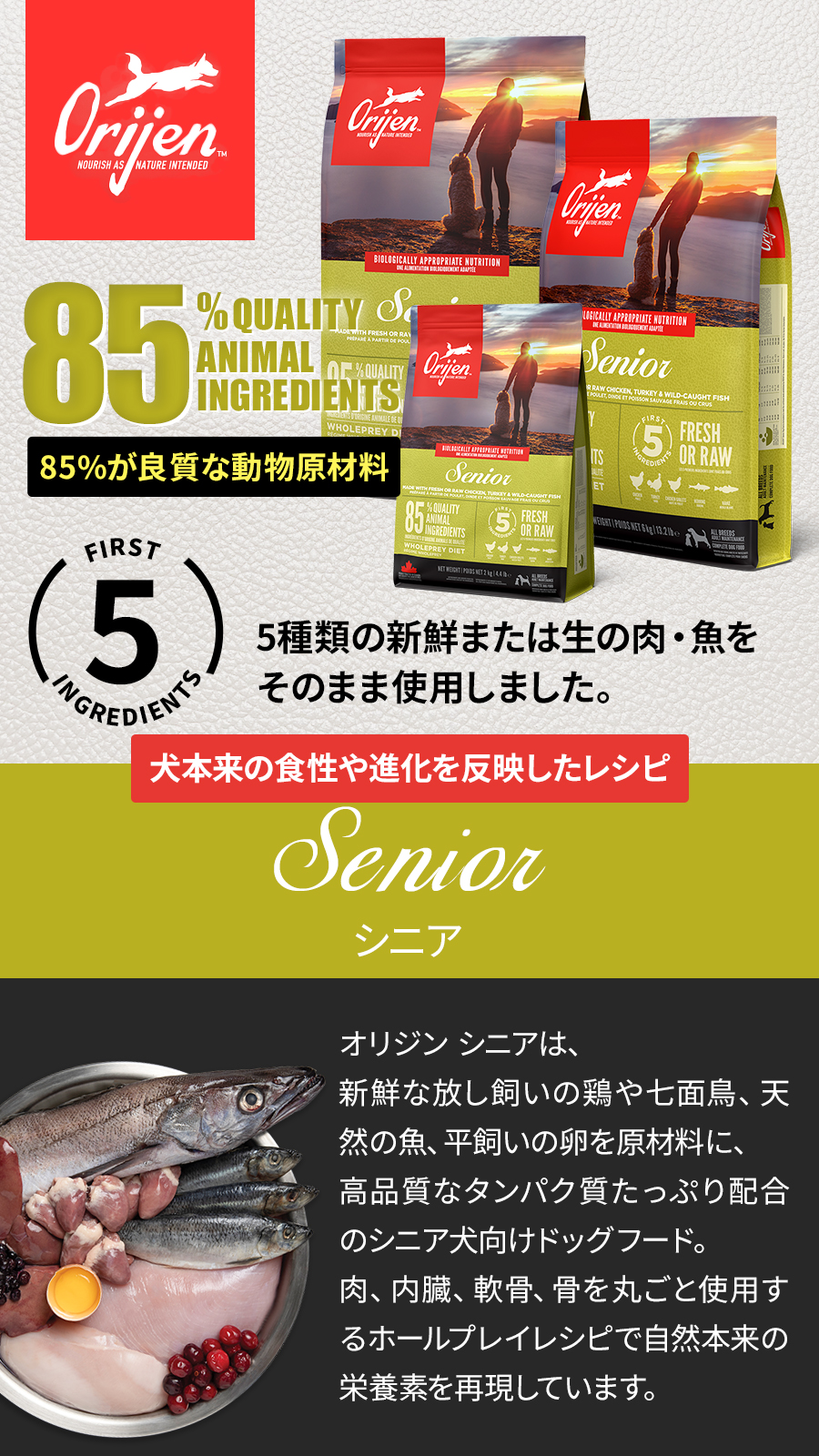オリジン シニア 2kg ドッグフード 犬 高齢犬 シニア犬 ORIJEN オリジン シニア 2kg ドッグフード 犬 高齢犬 シニア犬 ORIJEN