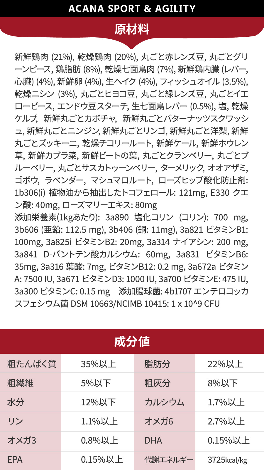 ACANA（アカナ） スポーツ&アジリティレシピ 11.4kg : ドッグ