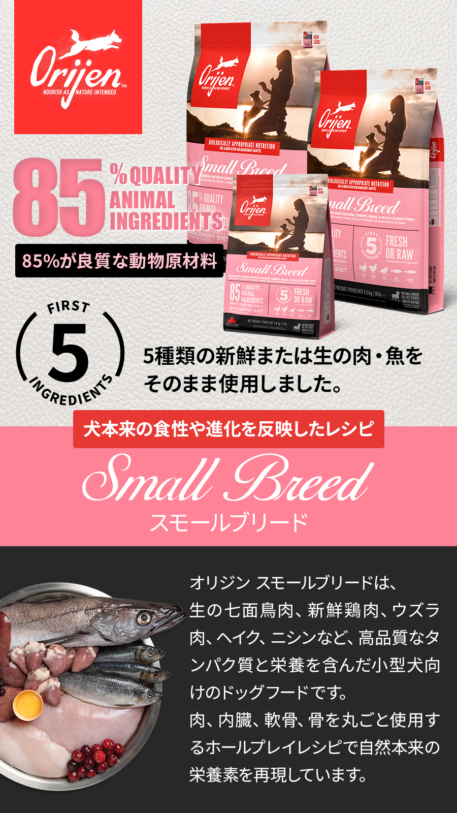 ORIJEN（オリジン） スモールブリード 4.5kg ドッグフード 犬 小粒