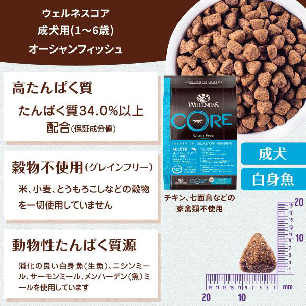 ウェルネス CORE 高たんぱく質 15袋セット ウェルネスコア(高たんぱく質・穀物不使用) 成犬用(1～6歳