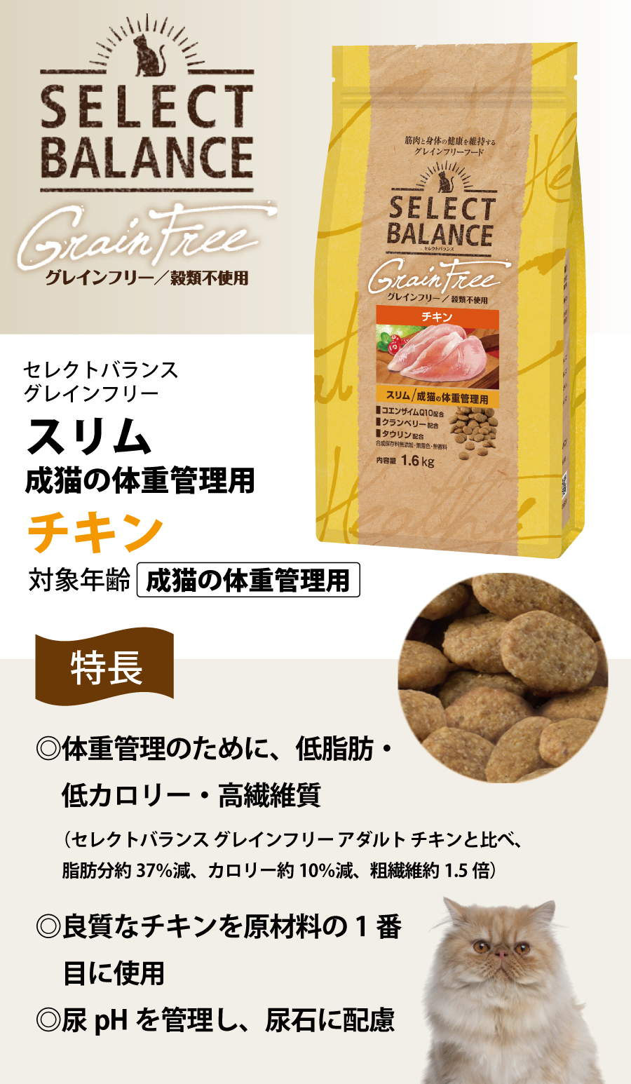 1.6kg3袋セレクトバランス スリムチキン 猫