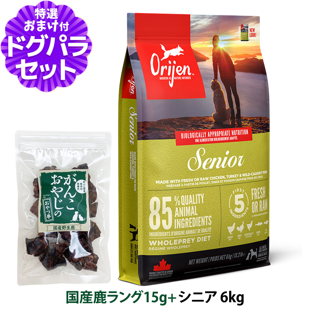 オリジン シニア 6kg＋国産鹿ラング15g