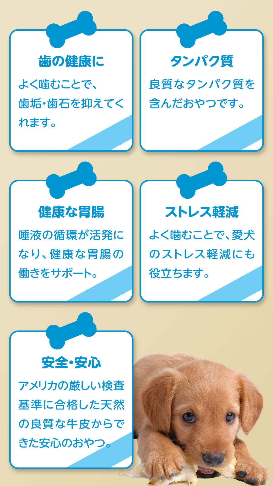 ルーシーペットチューイングボーン Mサイズ(5本入り)×6袋セット 大型犬