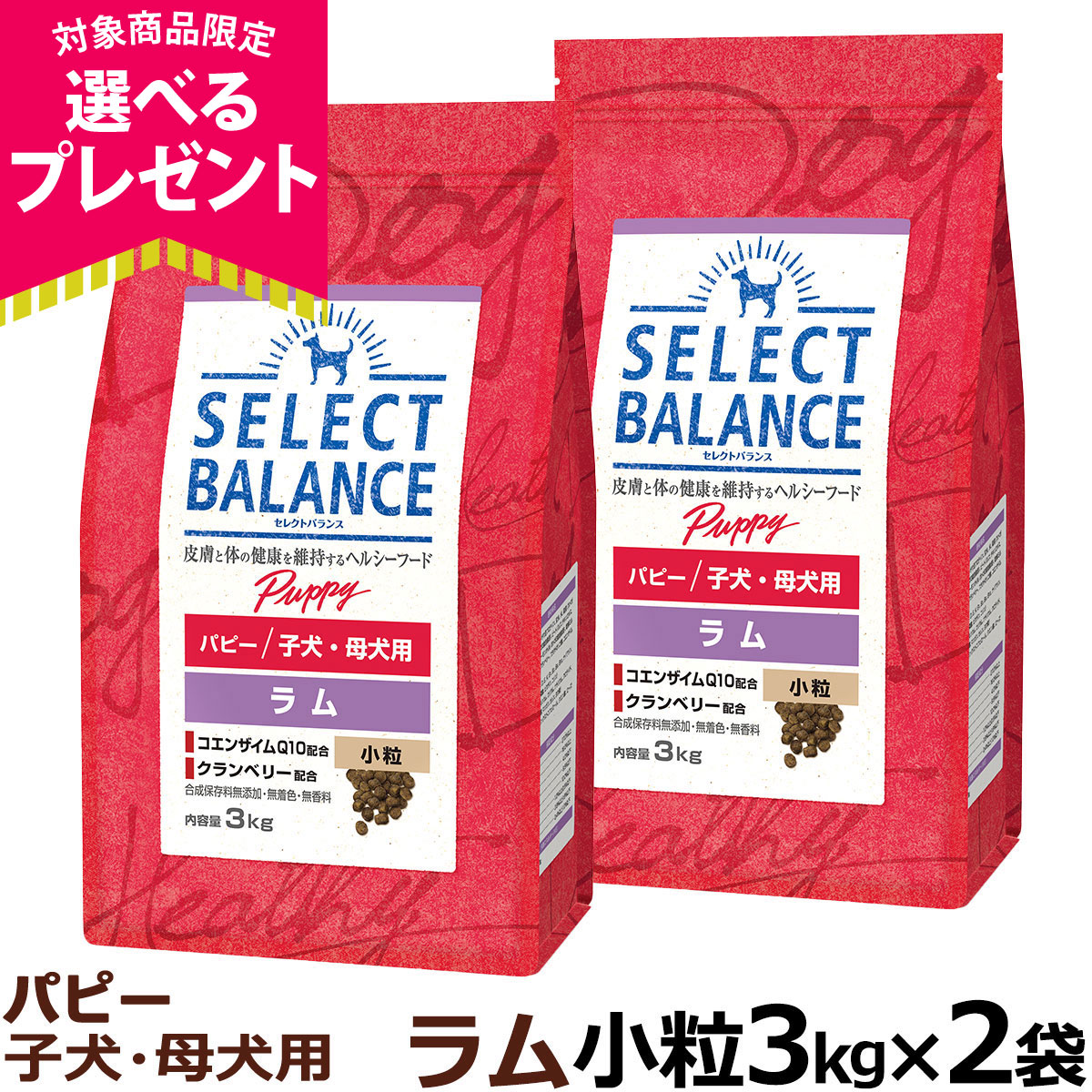 (選べるプレゼント付き)セレクトバランス パピー ラム 小粒 3kg×2個 爆買