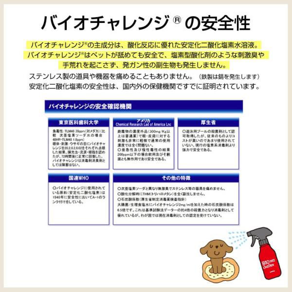 (選べるプレゼント付き)バイオチャレンジ 2倍希釈 詰替用 1L×6本 ペット 消臭除菌剤 動物病院 トリミングサロン 動物愛護保護施設 プロショップ用_4