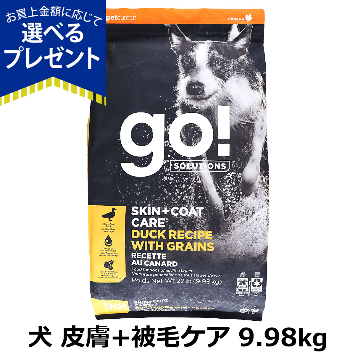 (選べるプレゼント付き)GO! ゴー ソリューションズ 皮膚+被毛ケア ダック 9.98kg 犬 ドッグ フード ドック鴨 オメガ脂肪酸