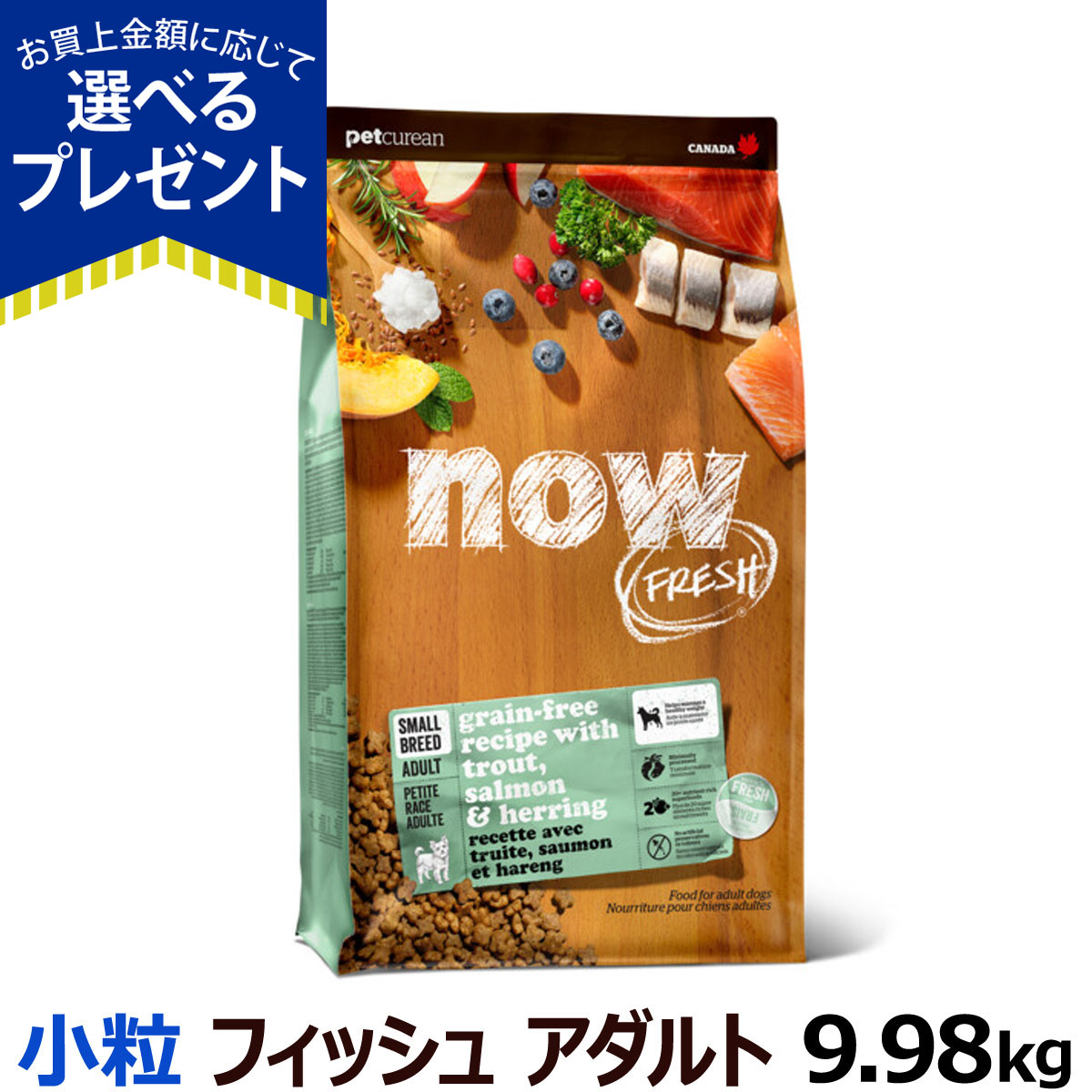 (選べるプレゼント付き)ナウ フレッシュ スモールブリードフィッシュアダルト9.98kg 犬 ドッグフード ドックフード グレインフリー