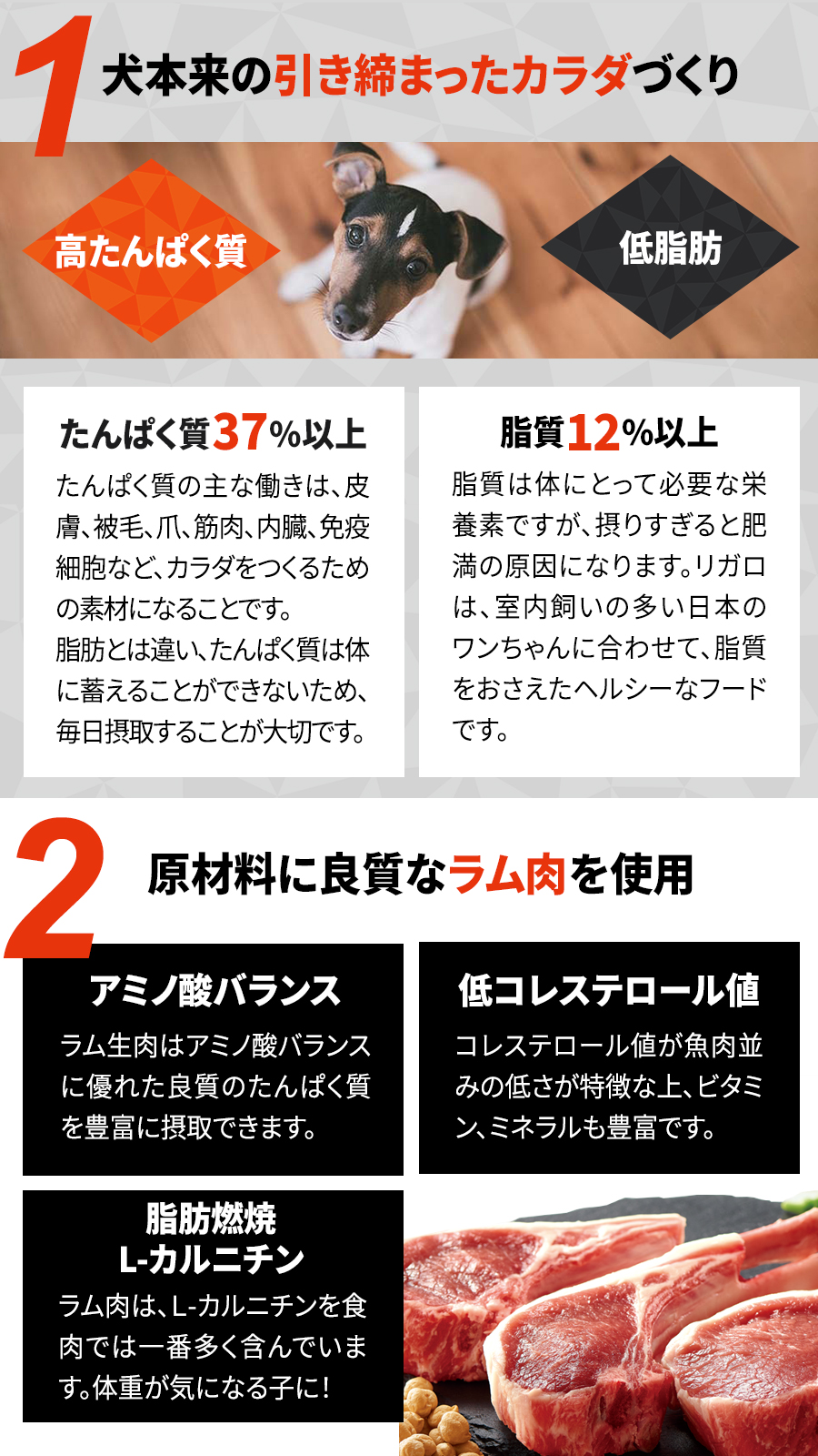 (選べるプレゼント付き) リガロ ハイプロテインレシピ シニア ラム（７歳以上用） 5.8kg_2