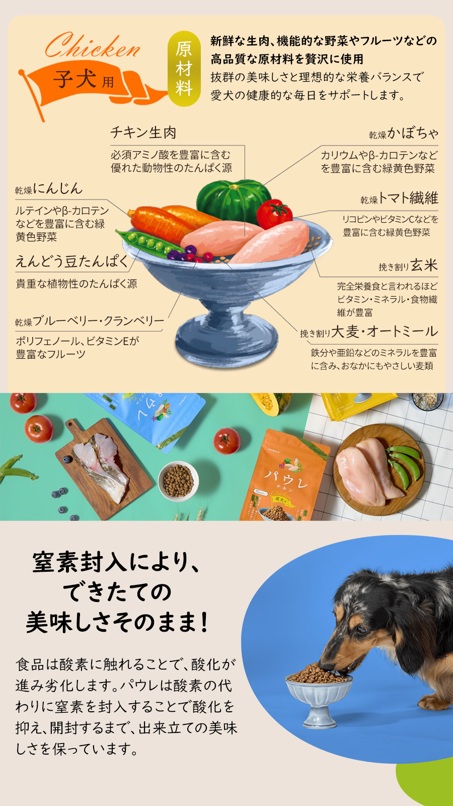 ライトハウス パウレ チキン 子犬用 5.8kg+国産鹿のスペアリブ ショートカット 2本入り ドッグ フード 鶏 パピー
