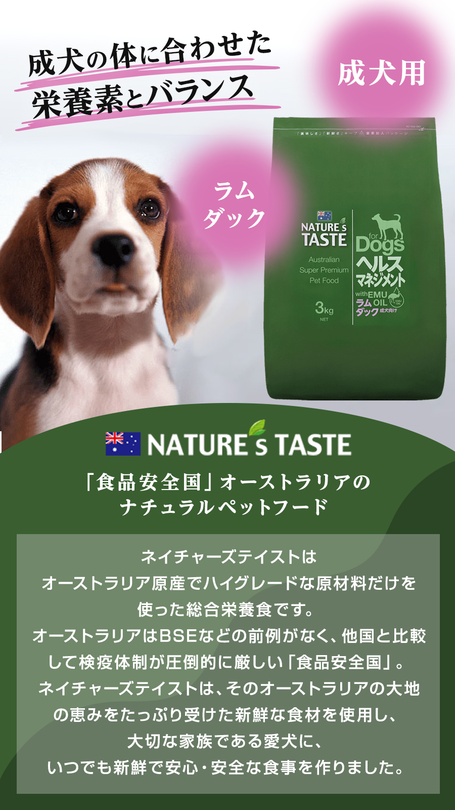 ネイチャーズテイスト ドッグフード ヘルスマネジメント ラム