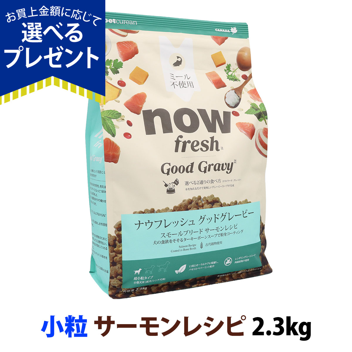 (選べるプレゼント付き)ナウフレッシュ グッドグレービー スモールブリード サーモンレシピ 2.3kg 小粒 NOW FRESH 犬