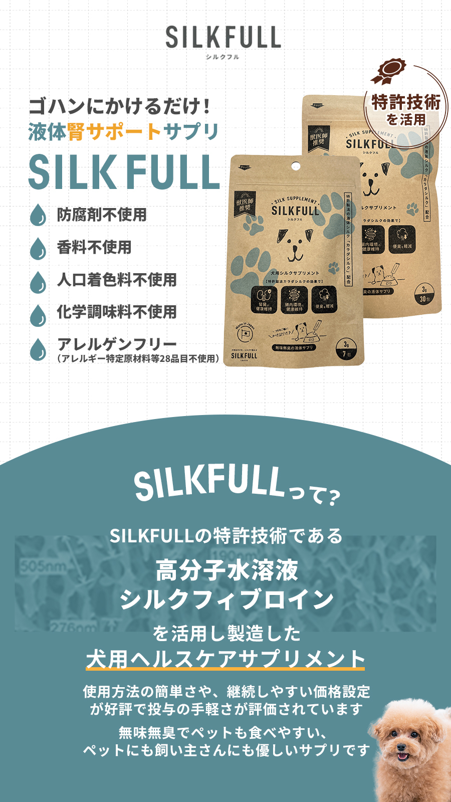 2026年10月1日価格改定]SILKFULL シルクフル 犬用 30包 シルク