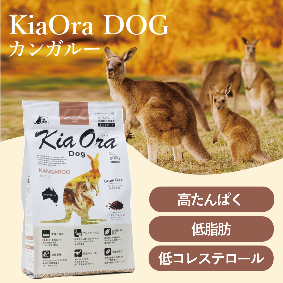 選べるプレゼント付き) KiaOra キアオラ ドッグフード カンガルー 2.5
