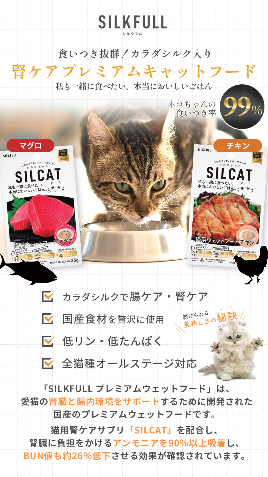 リニューアル変更済］シルキャット SILKFULL(シルクフル) 猫用
