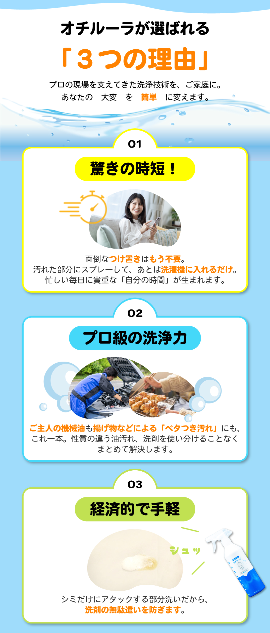 オチルーラが選ばれる３つの理由