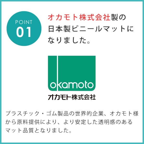 高品質テーブルマット 匠-たくみ- 角型（2mm厚） 230×100cmまで 透明 テーブルマット 両面非転写 テーブルクロス  メーカー直送品/代引き決済不可｜doimoi｜17