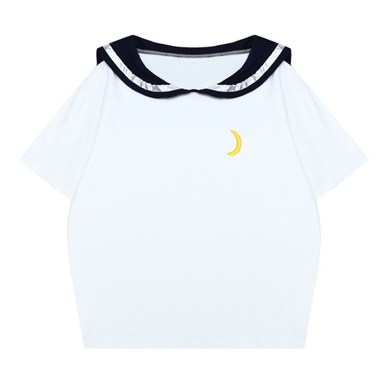 韓国ファッション 半袖Tシャツ レディース セーラー服風 トップス 