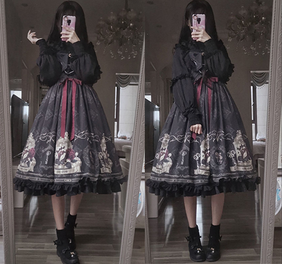 ゴスロリファッション ワンピース レディース ロリータ レトロ ワンピ