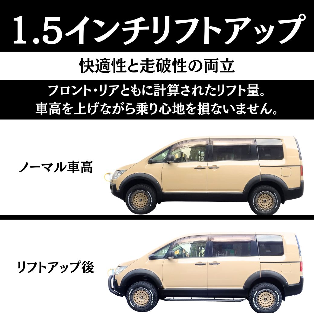 三菱（MITSUBISHI） [GI☆GEAR(ジーアイ・ギア)社製] 1.5インチアップ