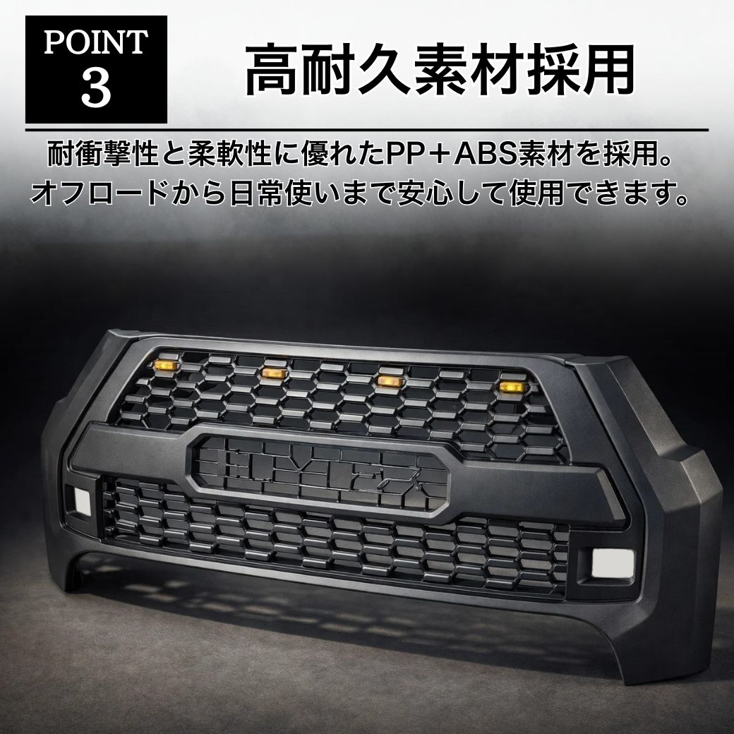 GI☆GEAR TOYOTAレターグリル (ROCCOバンパー専用) LEDマーカー付き