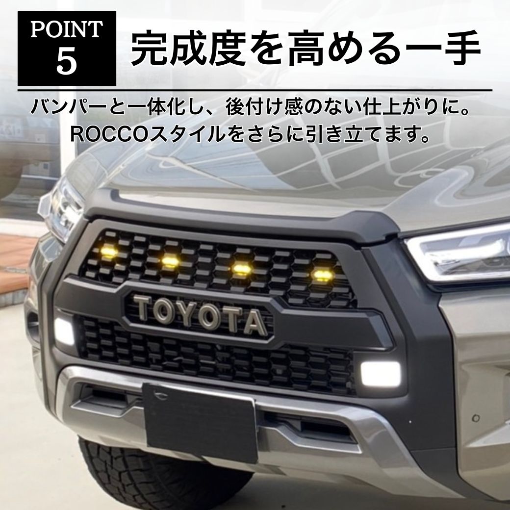 GI☆GEAR TOYOTAレターグリル (ROCCOバンパー専用) LEDマーカー付き