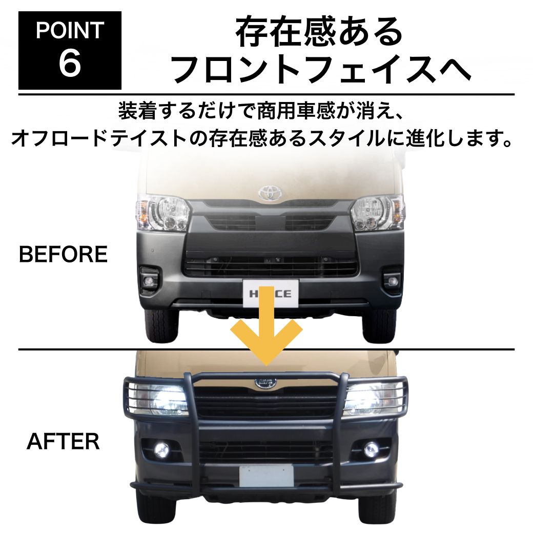 ハイエース [GI☆GEAR 社製] ジェイソン オフロード フロント グリル