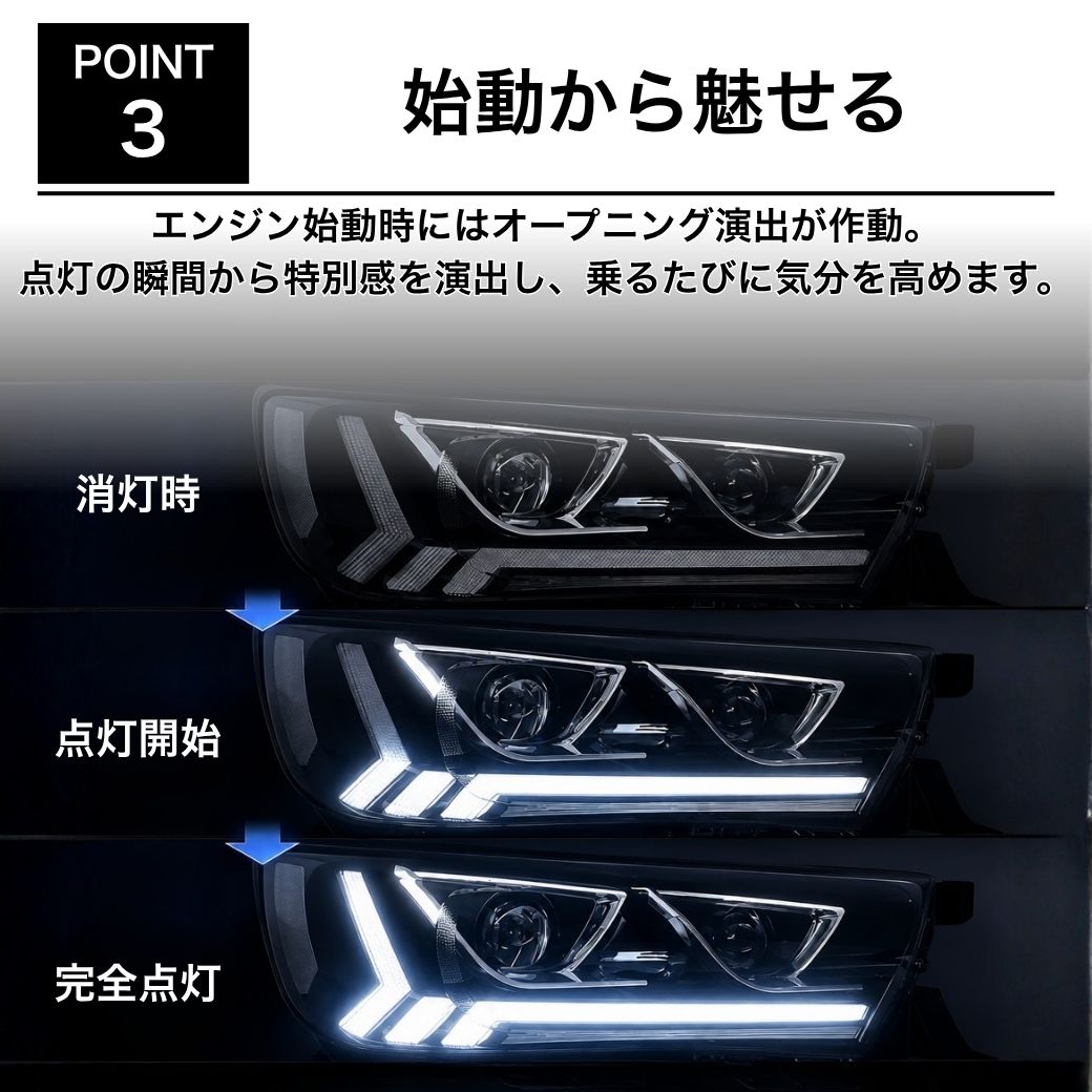 GI☆GEAR] LEDヘッドライト シーケンシャルウインカー HILUX