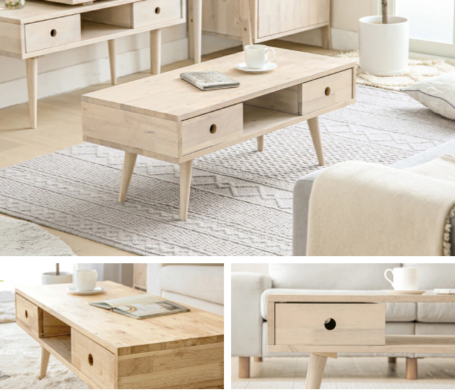 MODERN DECO センターテーブル おしゃれ 収納 引き出し付き 幅