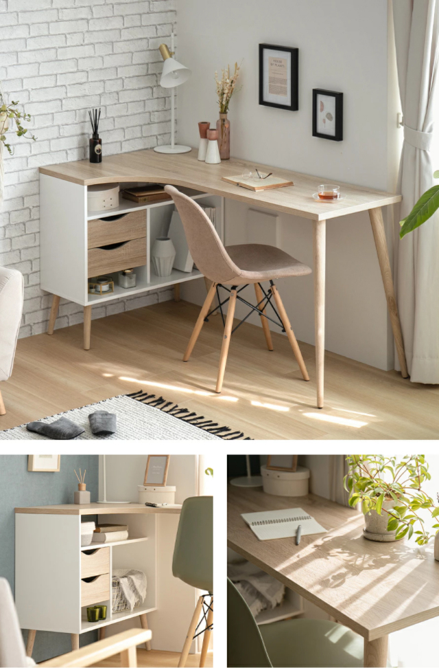 MODERN DECO デスク パソコンデスク 学習机 140cm 幅 机 白 MODERN DECO デスク パソコンデスク 学習机 140cm 幅 机 白