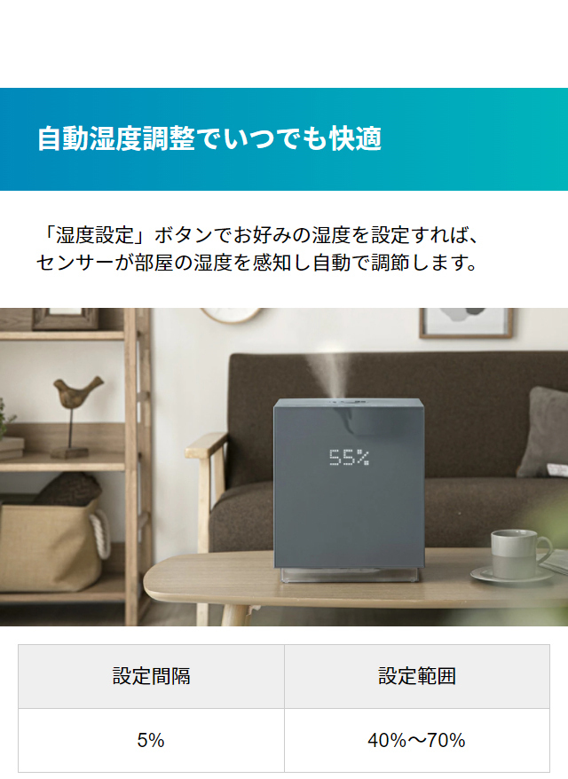 MODERN DECO 加湿器 ハイブリッド 超音波 加熱式 大容量 5.5L