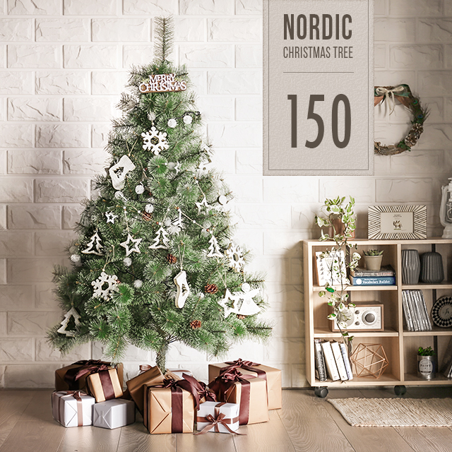 クリスマスツリー 180cm おしゃれ 北欧 オーナメントセット LED