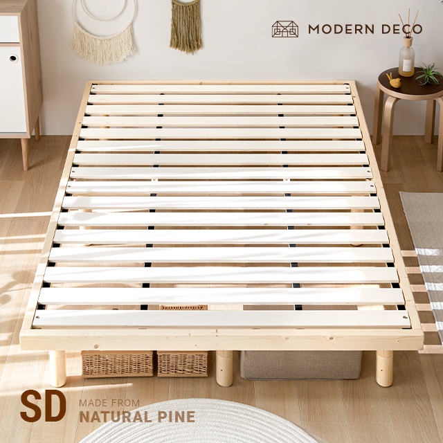 ベッド すのこベッド ベッドフレーム Cuenca ダブルベッド ダブル フレーム 木製 準完成品 簡単組立 Dサイズ ナチュラル 北欧 モダンデコ  :ysb-001-d:モダンデコ - 通販 - Yahoo!ショッピング
