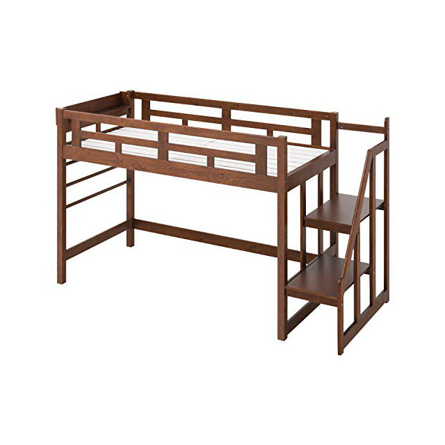 【全品P5倍 4/25】 ロフトベッド 子供用 階段式 おしゃれ 木製 階段 シングル 2段ベッド 二段ベッド ベッド ベッドフレーム モダンデコ