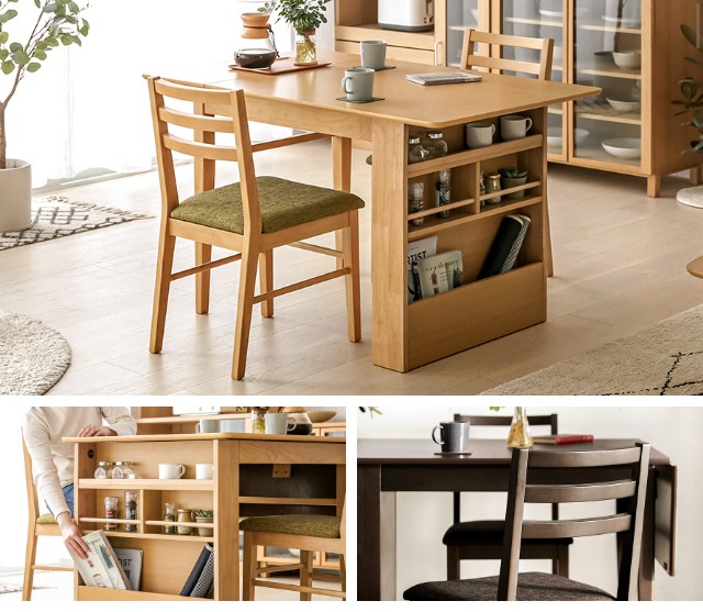 MODERN DECO ダイニングテーブルセット 伸長式 2人用 収納付き MODERN DECO ダイニングテーブルセット 伸長式 2人用 収納付き